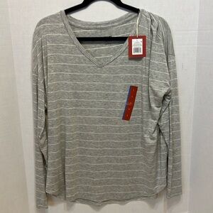 Mossimo Supply Co Gray Stripe Long sleeve Top Size L